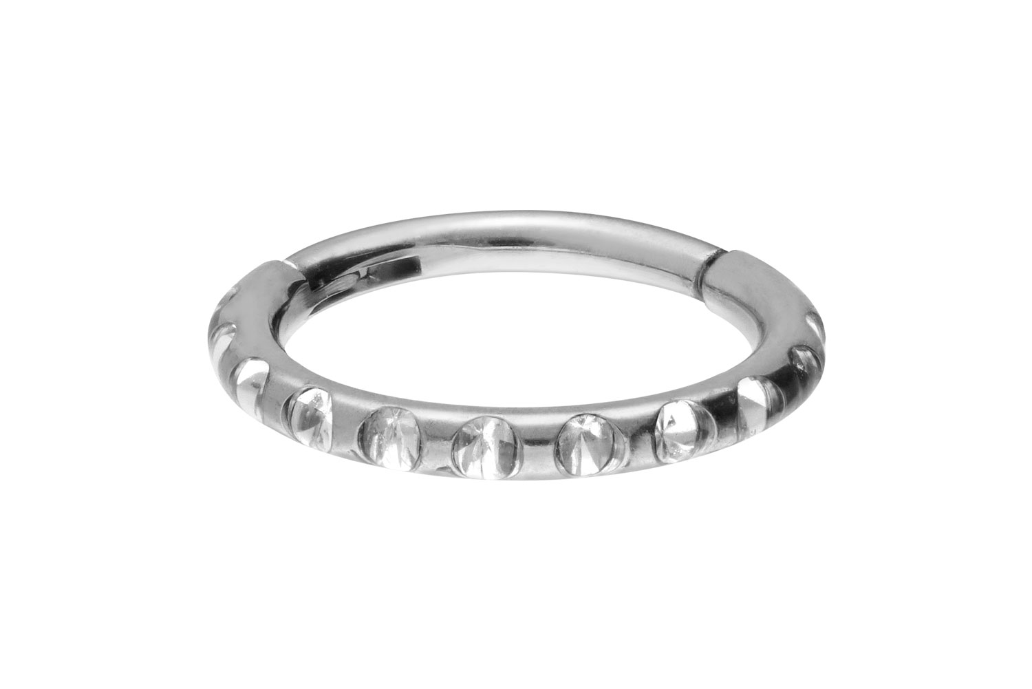 Titan Segmentring Clicker Piercing KRISTALLE + EPOXY